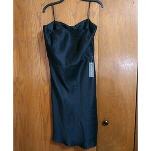 Ann Taylor Sz 14P Petite Strapless Dress Formal Black NWT Silk Side Zip